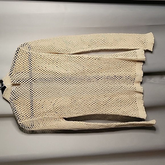 Chesley Open Knit Cardigan Sweater Longsleeve Beige - Picture 10 of 13